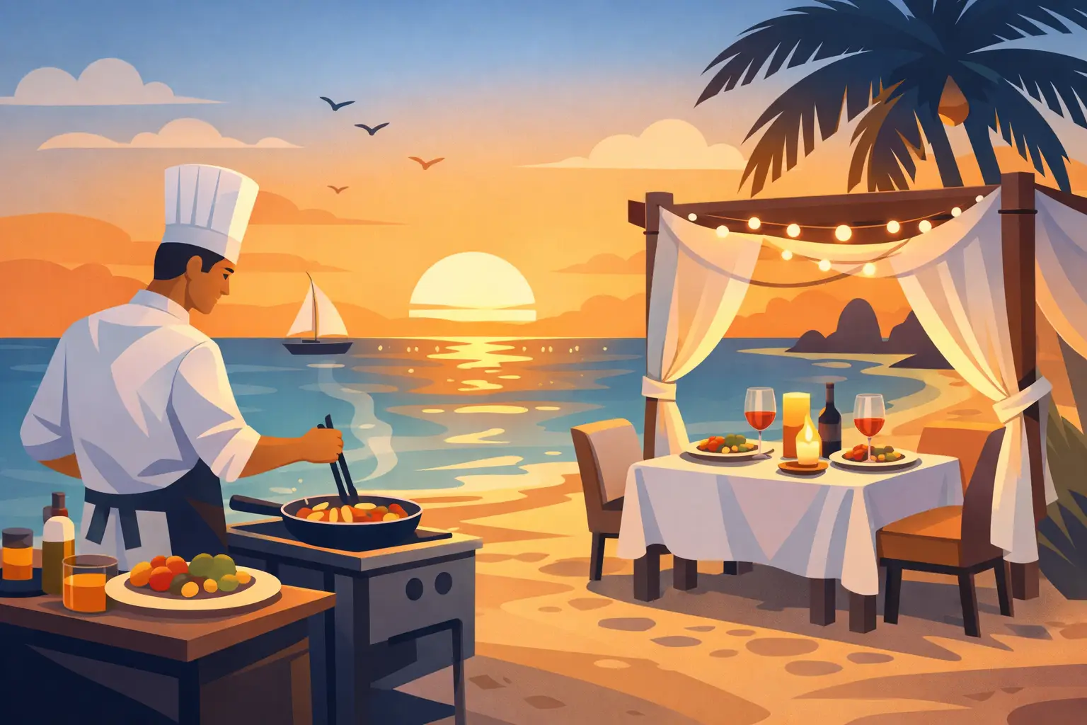 Beach Dinner Chef Aruba for Private Dining