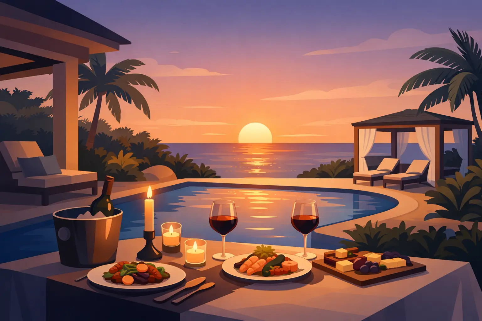 In Villa Dining Aruba for Effortless Evenings