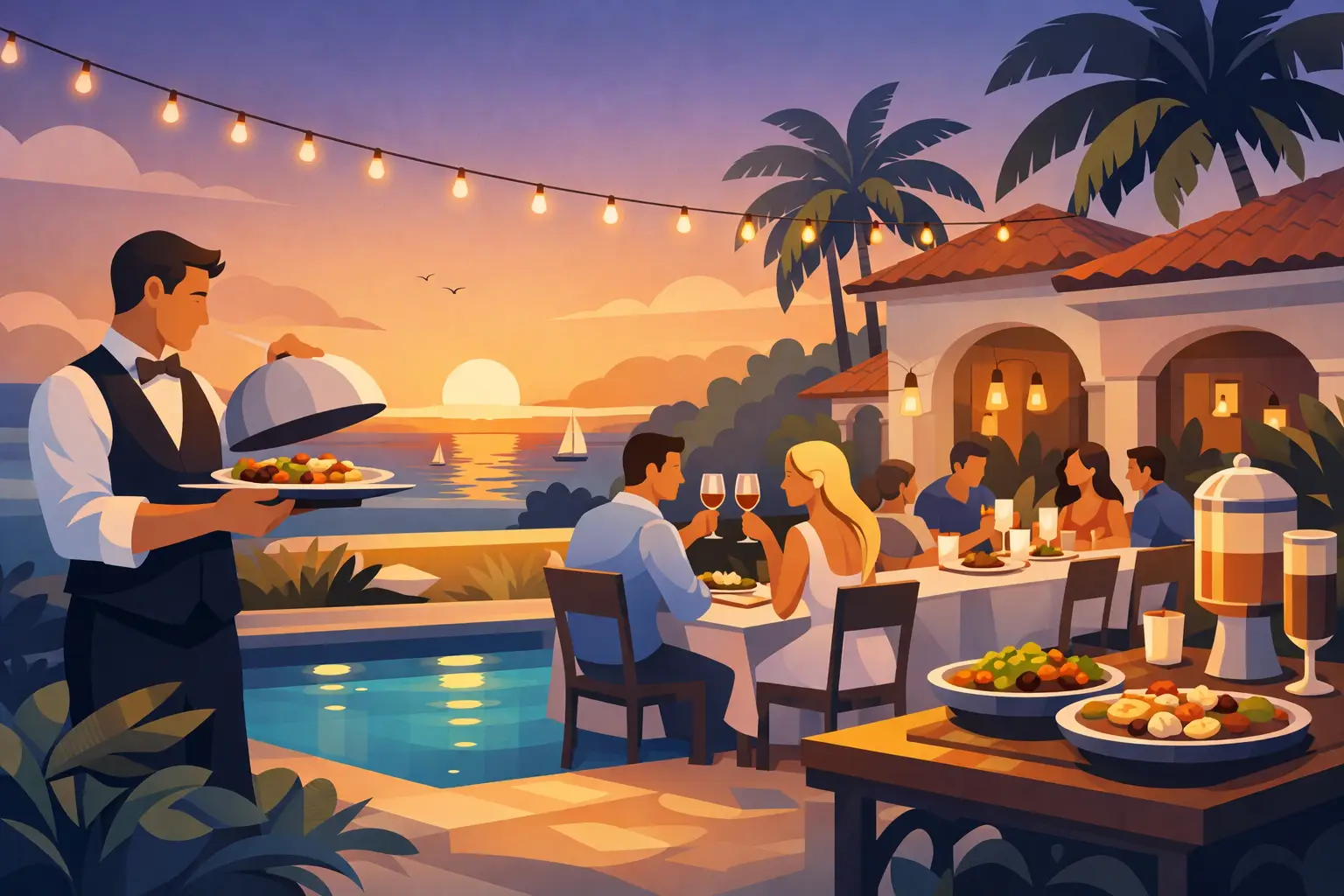 Rehearsal Dinner Catering Aruba for Villa Weddings