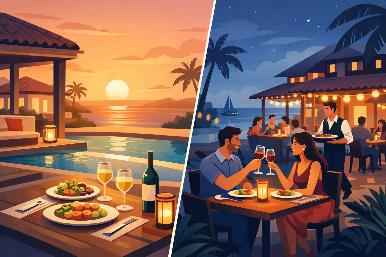 Villa Dining Versus Restaurants in Aruba