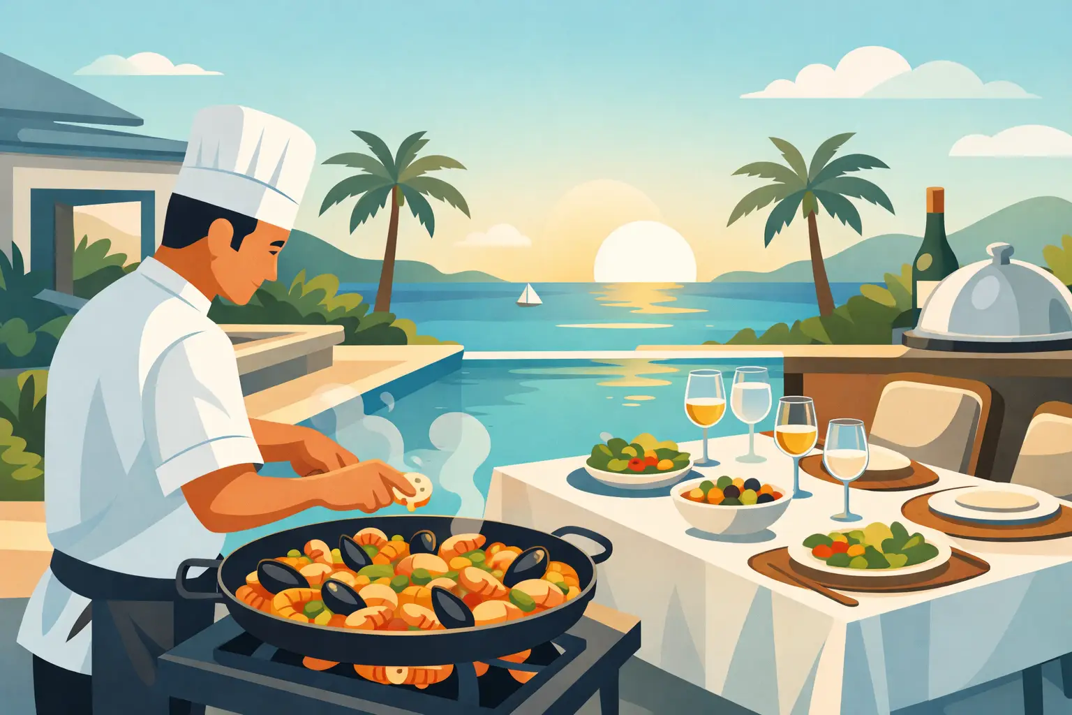 Aruba Paella Chef Experience for Villa Dining