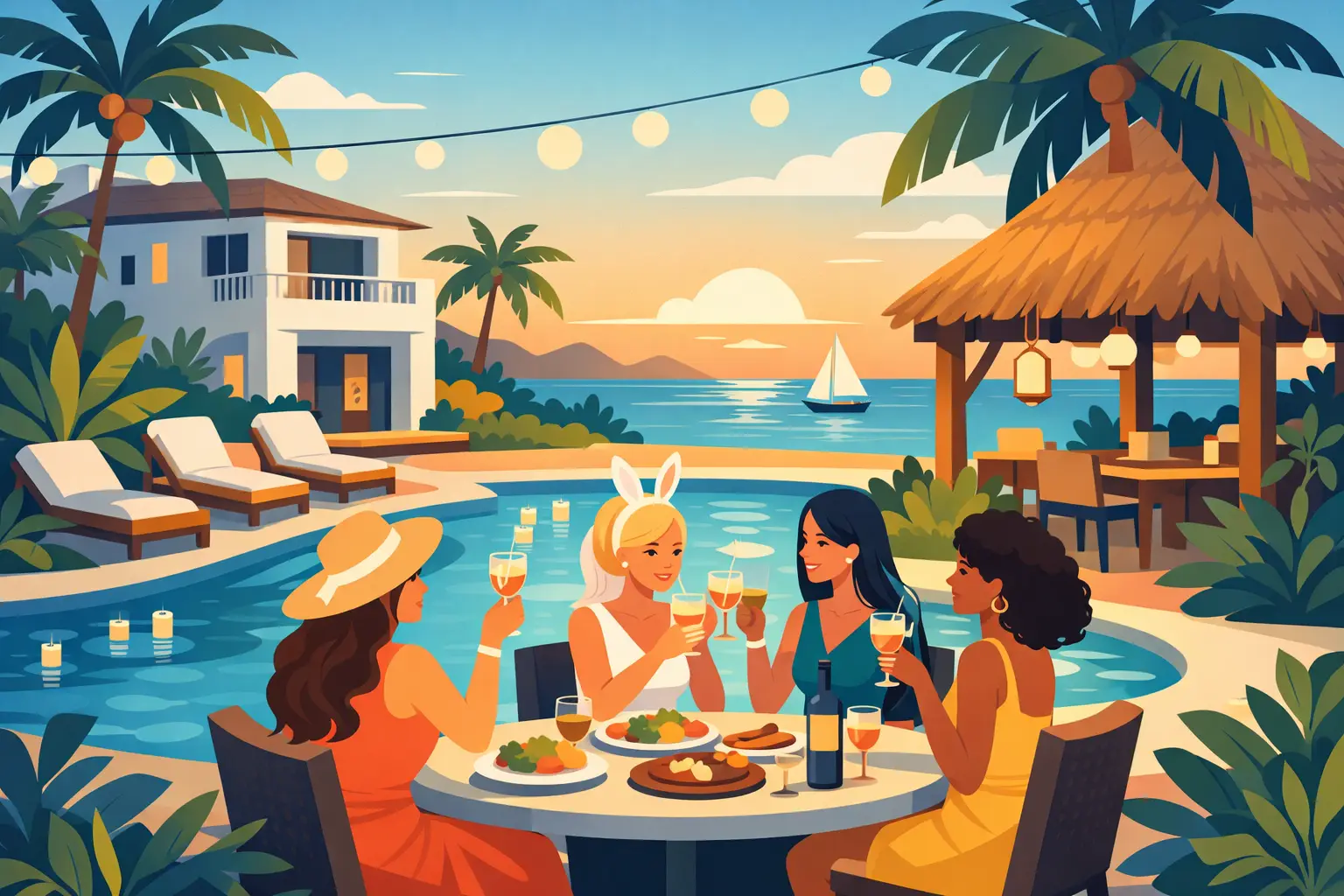 Best Bachelorette Party Dining in Aruba Villas