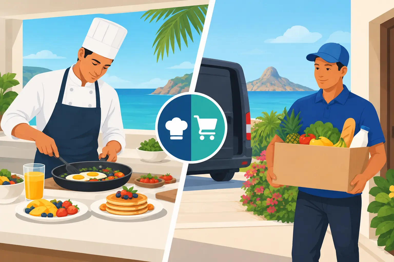 Breakfast Chef Versus Grocery Delivery in Aruba