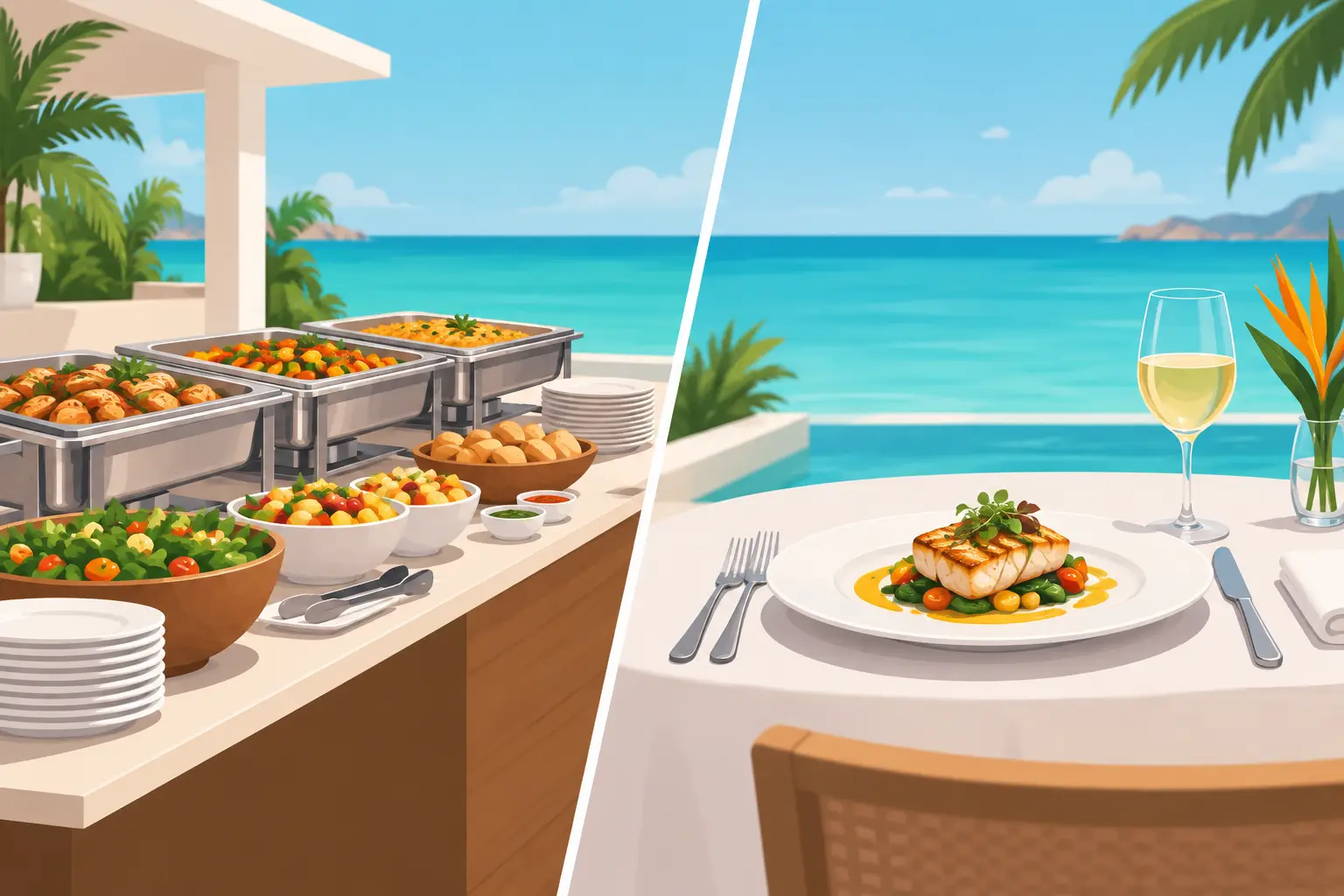 Buffet or Plated Dinner for Your Aruba Villa?